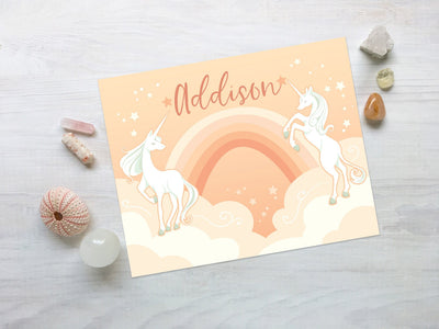 Personalized Unicorn Rainbow Name printable wall art