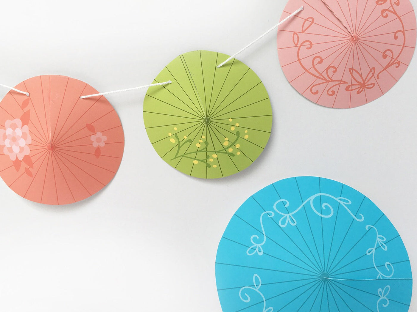 Paper Parasols party decor drink Umbrellas printable PDF