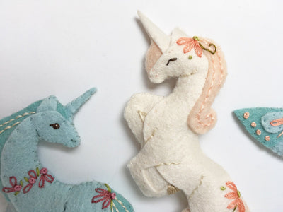 Unicorns plush felt animals Sewing Pattern