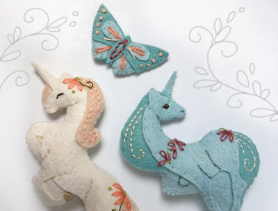 Unicorns plush felt animals Sewing Pattern