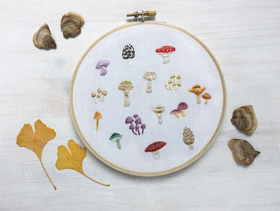 Tiny Mushrooms Hand Embroidery pattern download