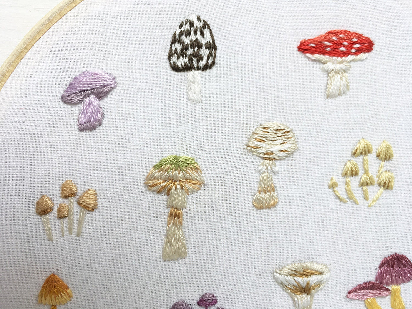 Tiny Mushrooms Hand Embroidery pattern download