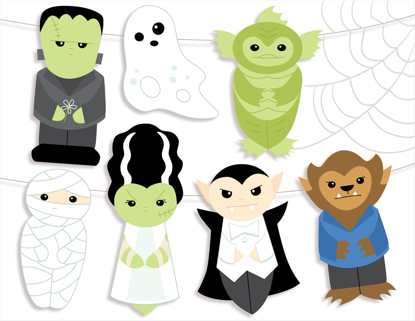 Classic Movie Monsters Halloween printable SVG
