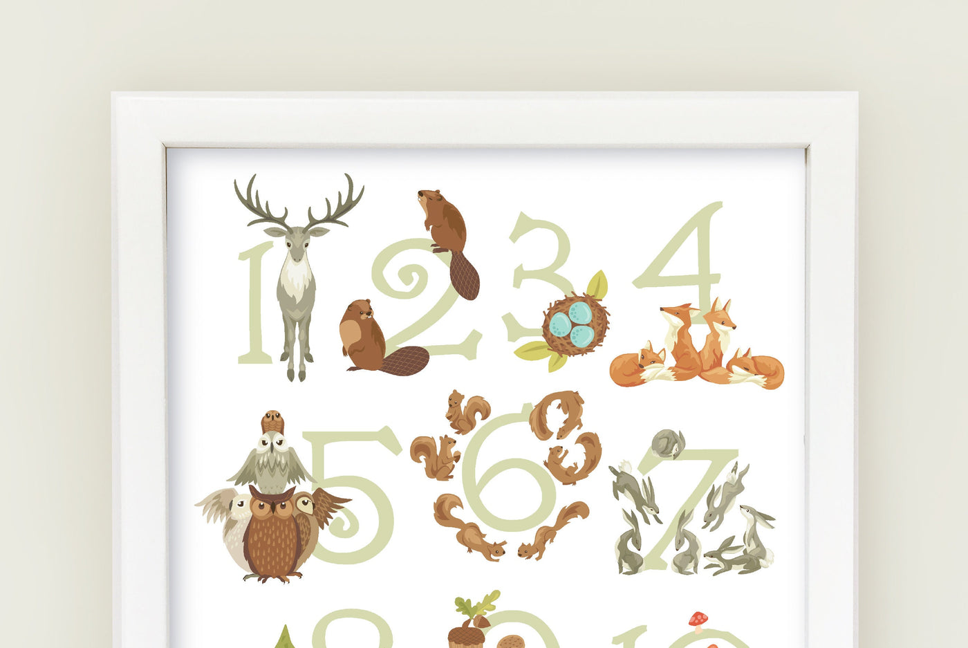 Woodland Animal ABC and Numbers wall art printable set