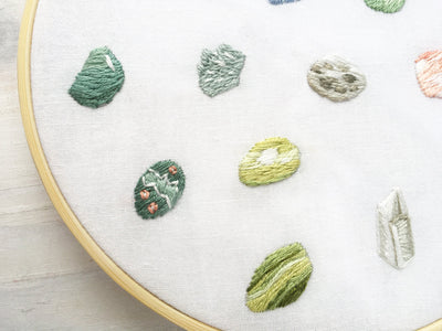 Tiny Crystals and Gemstones hand embroidery pattern download
