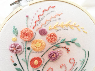 Floral Bouquet hand embroidery pattern PDF download