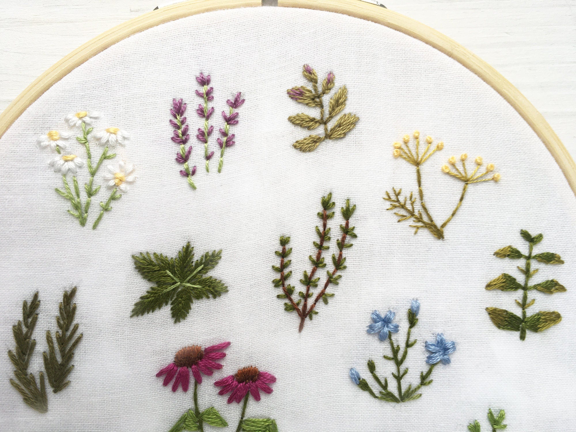 Tiny Herbs Hand Embroidery pattern download – Little Dear Shop