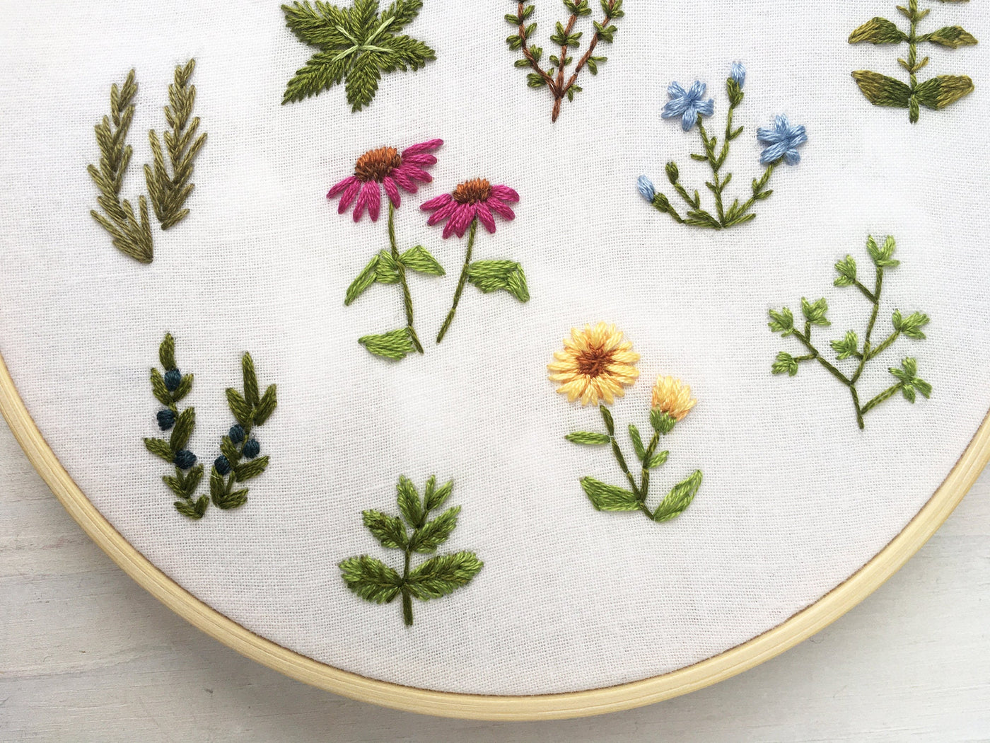 Tiny Herbs Hand Embroidery pattern download – Little Dear Shop