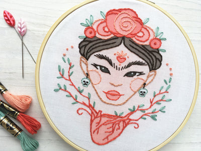 Frida's Heart Hand Embroidery pattern download