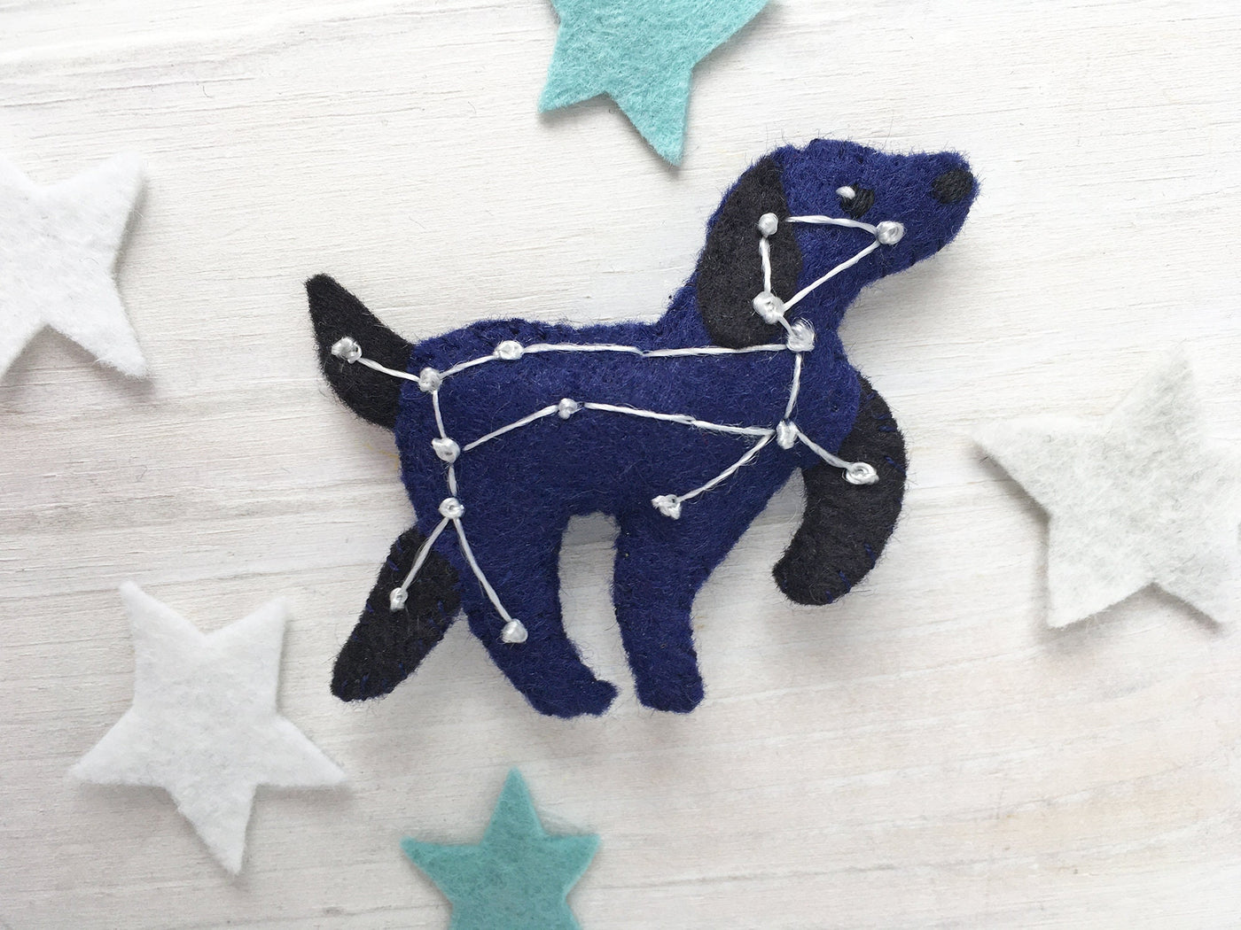 Constellation Animals set 1 Felt Sewing Pattern, dog, big bear, little bear, whale