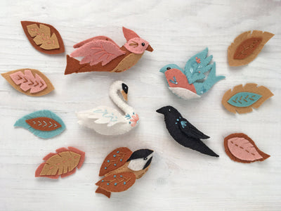Birds and Feathers felt animals Sewing Pattern