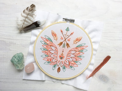Wings, Feathers and Arrows Hand Embroidery pattern download