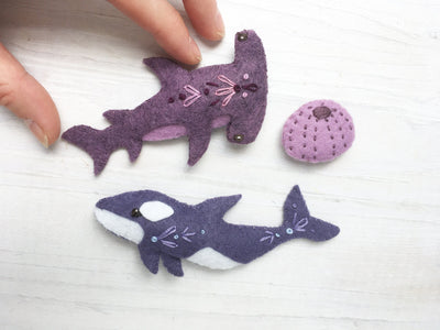 Sea Creatures set 4 felt animals Sewing Pattern