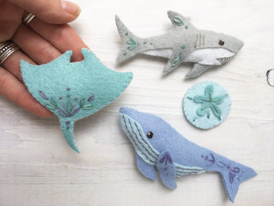 Sea Creatures felt Sewing Pattern set 3