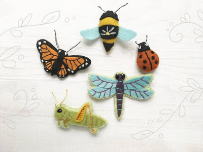 Beautiful Bugs felt animals sewing pattern