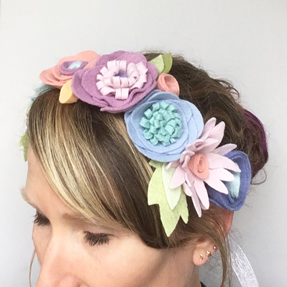 Felt Flowers Sewing Pattern for garland, headband, bouquet – Little Dear  Shop