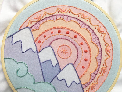 Mountain Rainbow Hand Embroidery pattern download