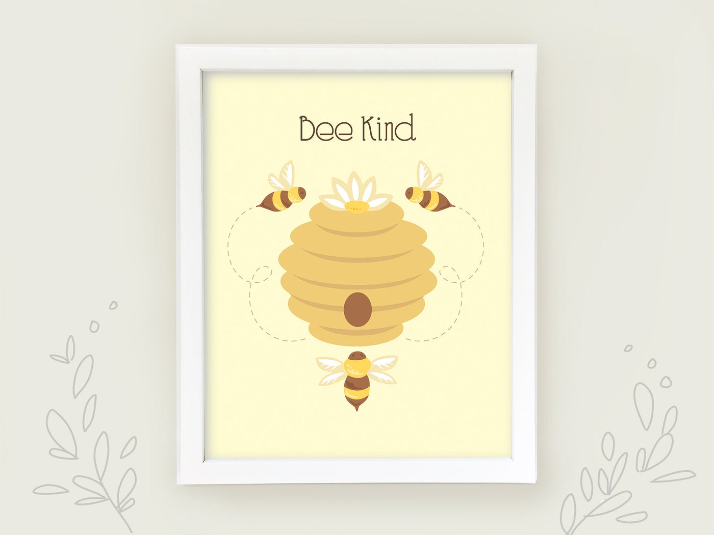 Bee Kind Printable honey bee wall art print