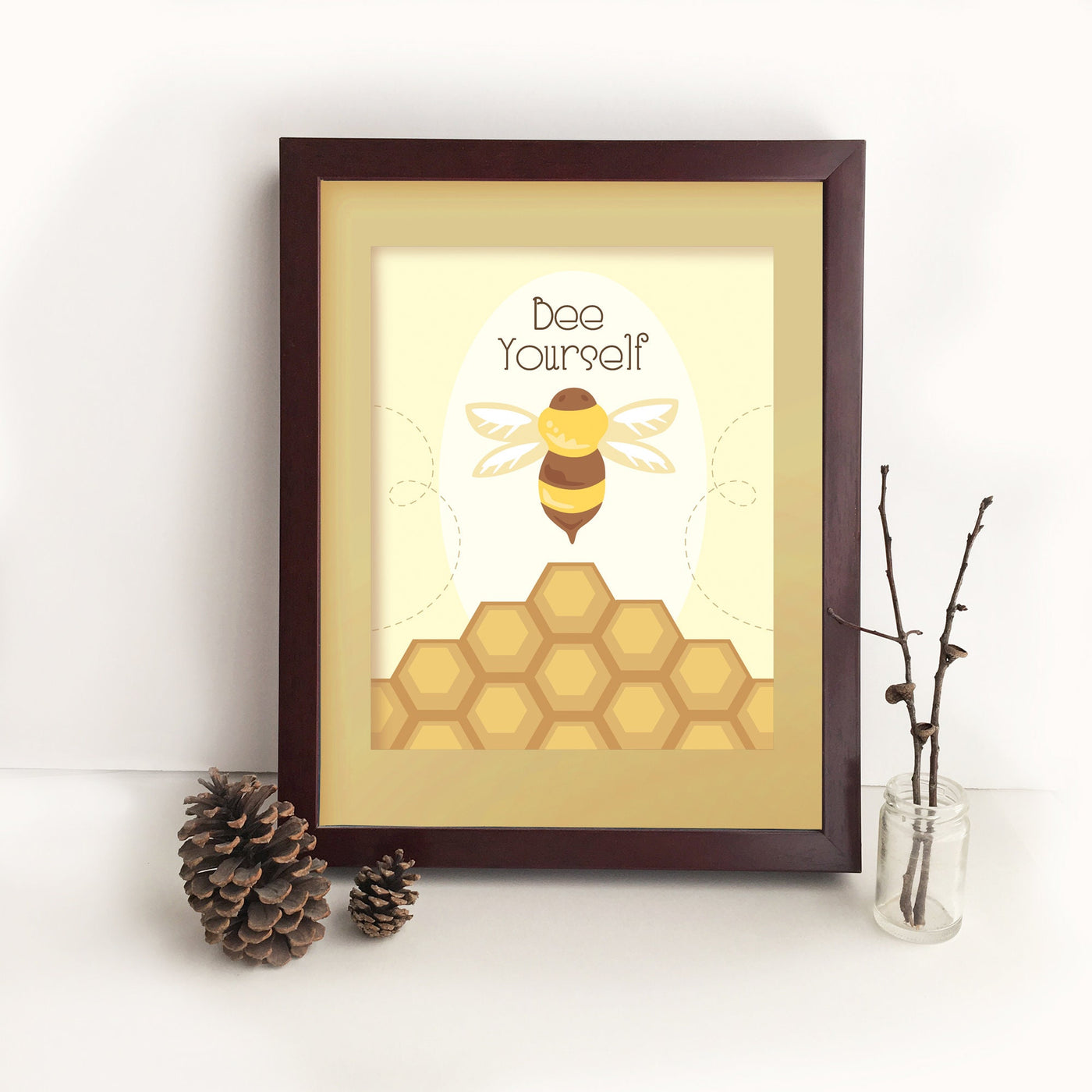 Bee Yourself Printable honey bee art wall art print