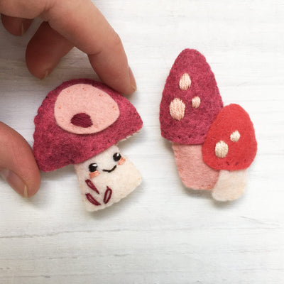 Felt Mushrooms plush sewing pattern