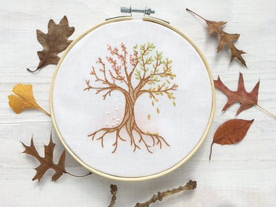 4 Seasons Tree Hand Embroidery Sampler