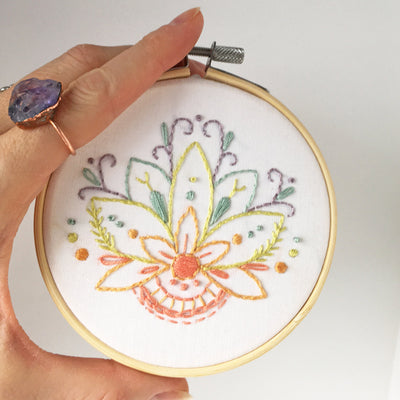 Mini Lotus Flower Hand Embroidery pattern download