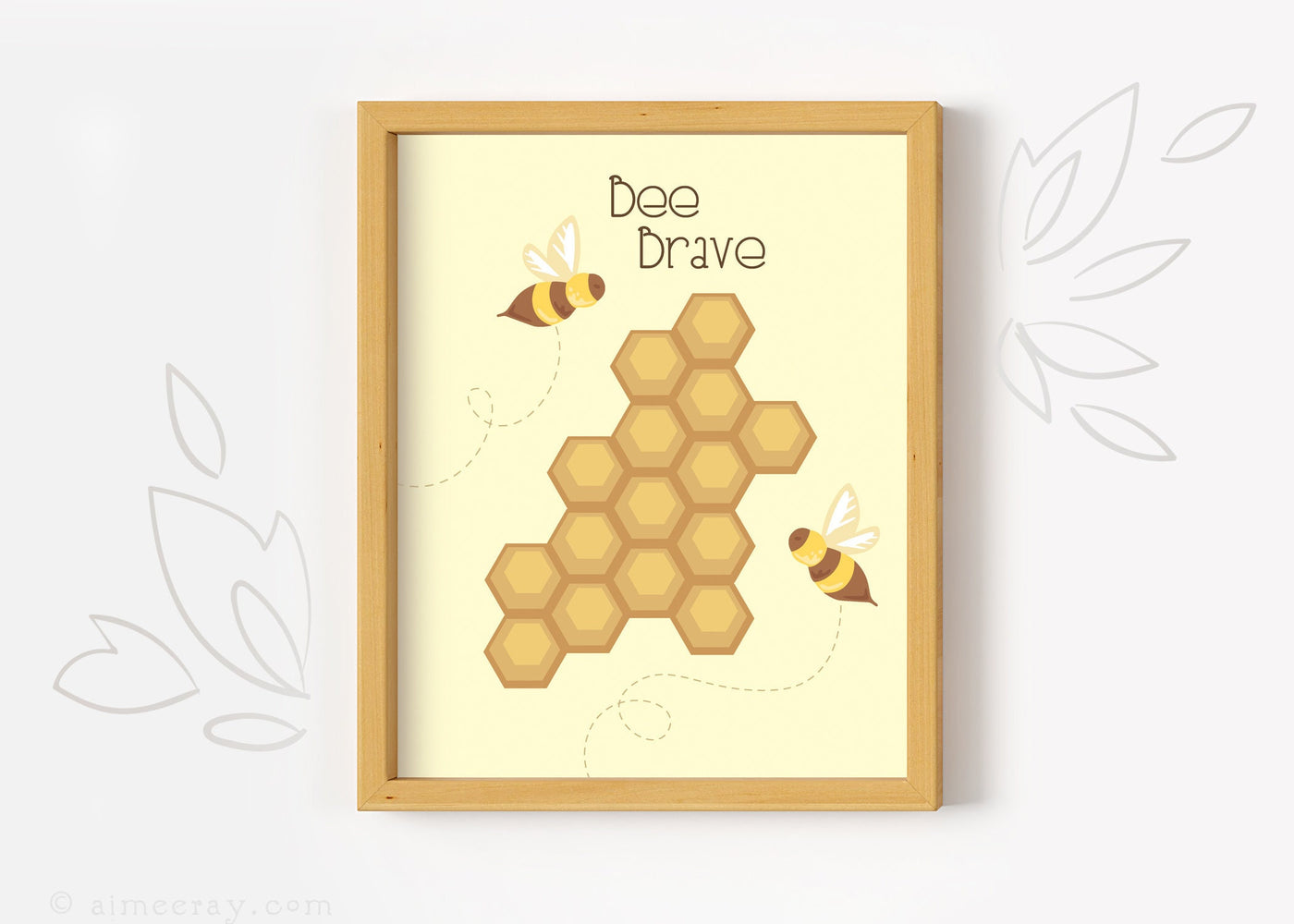 Bee Brave Printable wall art honey bee art print