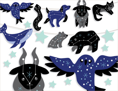 Animal Constellations printable SVG outer space, stars decor
