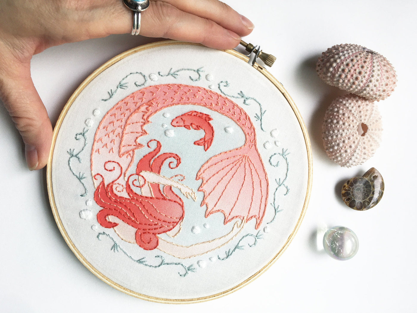 Mermaid Beginner Hand Embroidery pattern download