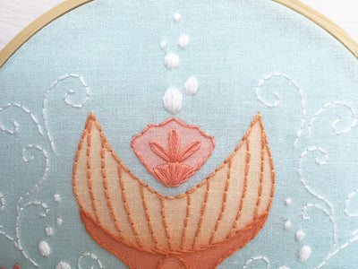 Mermaid Tail underwater hand embroidery pattern