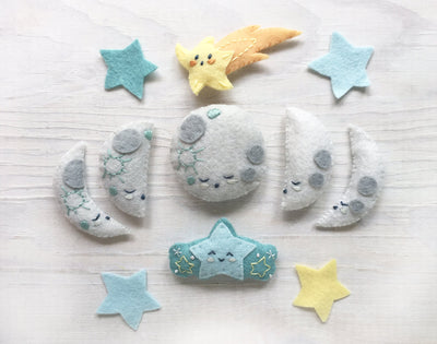 Moons Phases and Stars Plush Sewing Pattern