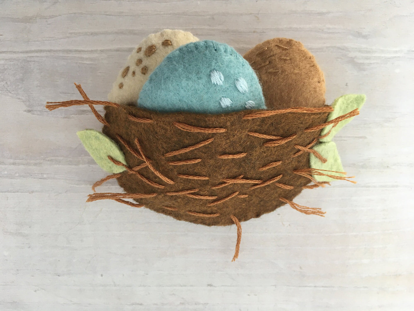 Nest, Eggs and Baby Birds felt plush sewing pattern