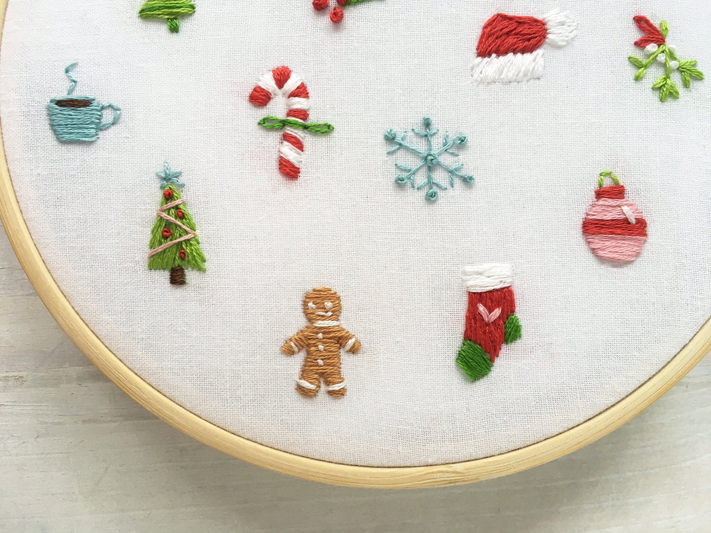Tiny Christmas Motifs Hand Embroidery pattern download, mini holiday o ...