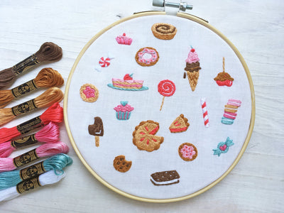 Tiny Sweets Hand Embroidery Pattern, mini desserts