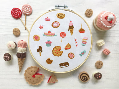 Tiny Sweets Hand Embroidery Pattern, mini desserts