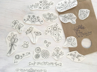 19 Floral Stick and Stitch embroidery patterns