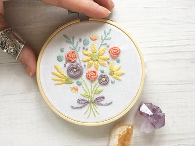 Fairy Flower Bouquet Hand Embroidery pattern download