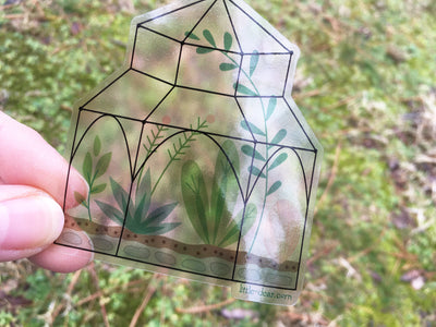 Clear Terrarium Vinyl Sticker for the gardener or plant lover