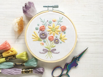 Fairy Flower Bouquet Hand Embroidery pattern download