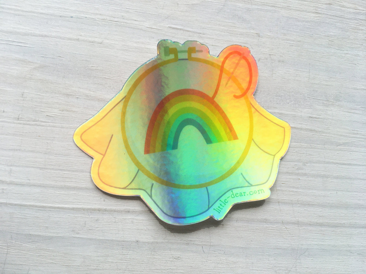 Holographic Rainbow Embroidery Hoop Vinyl Sticker