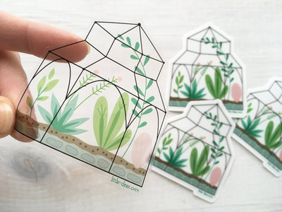 Clear Terrarium Vinyl Sticker for the gardener or plant lover