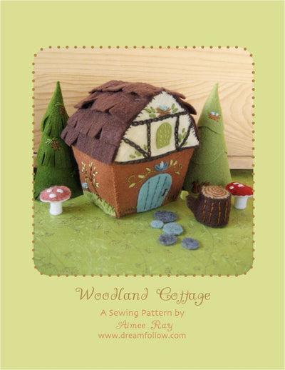 Woodland Cottage Fairy House felt plush Sewing Pattern