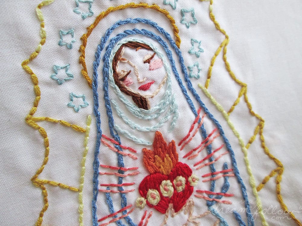 Our Lady Hand Embroidery Pattern Download – Little Dear Shop our-lady-hand-embroidery-pattern-download-little-dear-shop