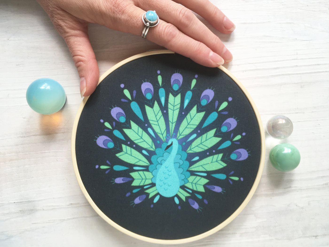 Peacock Mandala Hand Embroidery Sampler