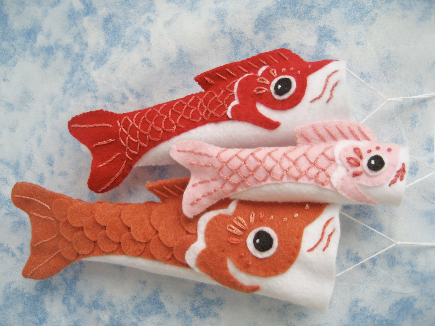 Koinobori Fish Flag felt sewing pattern