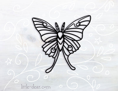 SVG Luna Moth cut file for Cricut, Silhouette, PNG, JPG, butterfly