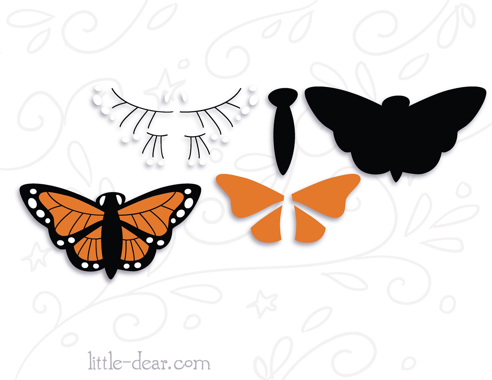 SVG Monarch Butterfly cut file for Cricut, Silhouette, PNG, JPG – Little  Dear Shop