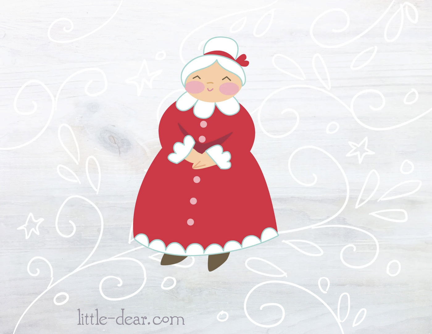 SVG Cute Mrs Claus Christmas cut files for Cricut, Silhouette, PNG, JPG