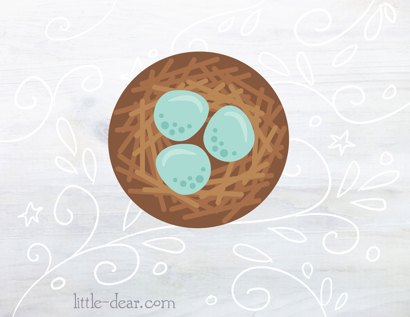 SVG Bird's Nest with Eggs cut file for Cricut, Silhouette, PNG, JPG