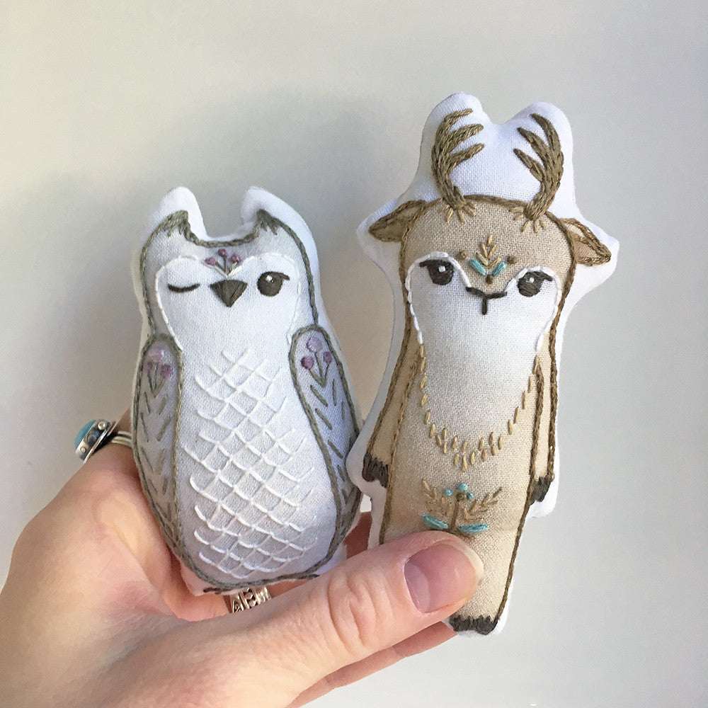 Little Owl cut and sew plush doll fabric